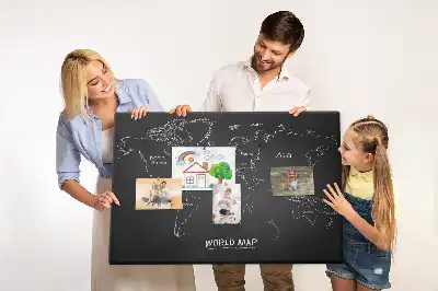 World map cork memo board