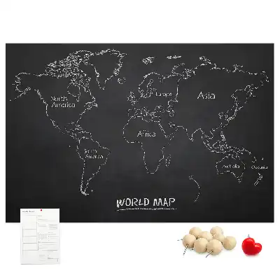 Cork memo board World map countries
