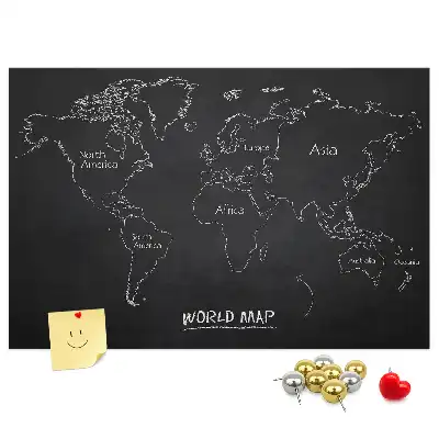 Cork memo board World map countries