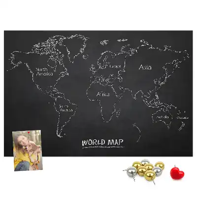 Cork memo board World map countries