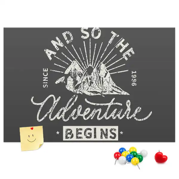 Printed Cork Memo Board Adventure quote