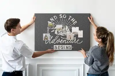 Printed Cork Memo Board with Adventure Quote