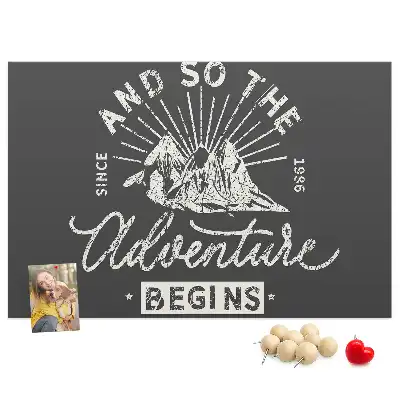 Printed Cork Memo Board with Adventure Quote