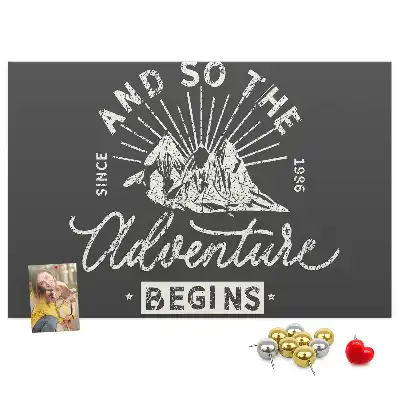 Printed Cork Memo Board with Adventure Quote