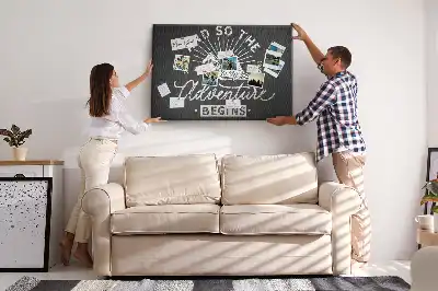 Printed Cork Memo Board Adventure quote