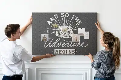 Printed Cork Memo Board Adventure quote