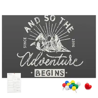 Printed Cork Memo Board with Adventure Quote