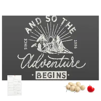 Printed Cork Memo Board Adventure quote