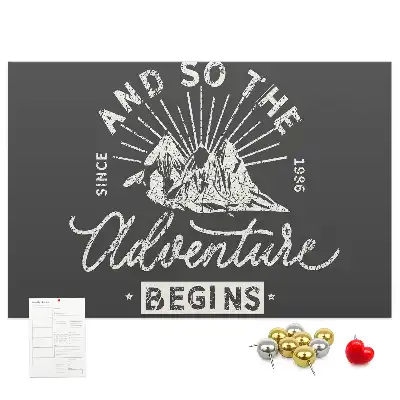 Printed Cork Memo Board with Adventure Quote
