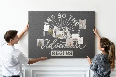 Printed Cork Memo Board Adventure quote