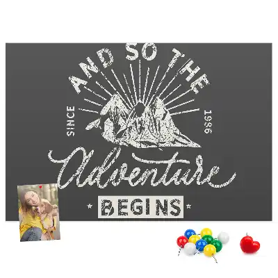 Printed Cork Memo Board Adventure quote