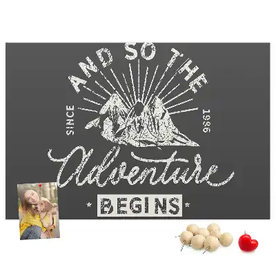 Printed Cork Memo Board with Adventure Quote