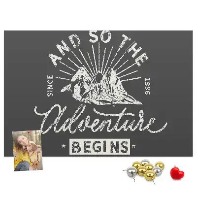 Printed Cork Memo Board Adventure quote
