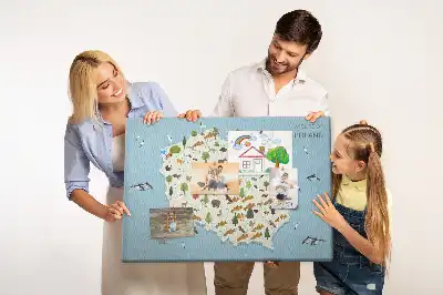 Printed Cork Board Poland Animal Map