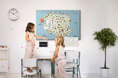 Printed Cork Board Poland Animal Map