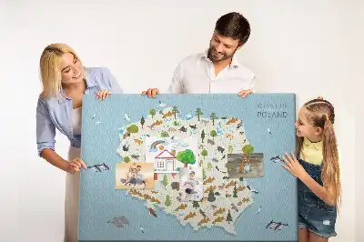 Printed Poland Animal Map Cork Board