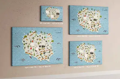 Printed Cork Board Poland Animal Map