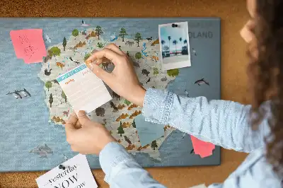 Printed Cork Board Poland Animal Map