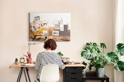 Printed Cork Memo Board featuring a Car Vacation design