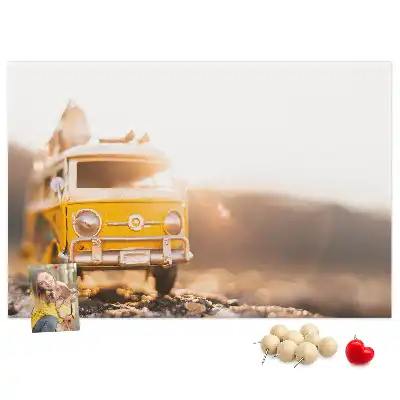 Printed Cork Memo Board Car vacation