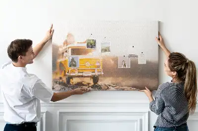 Printed Cork Memo Board Car vacation