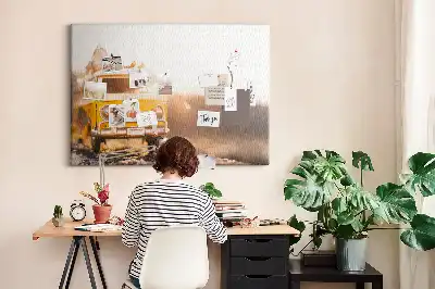 Printed Cork Memo Board Car vacation