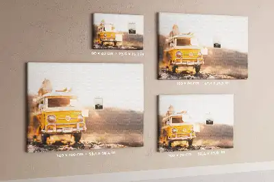 Printed Cork Memo Board featuring a Car Vacation design