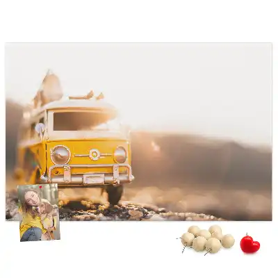 Printed Cork Memo Board featuring a Car Vacation design