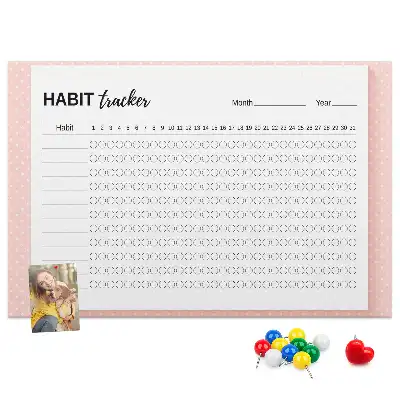 Cork Memo Board and Habit Tracker