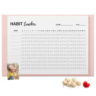 Cork Memo Board and Habit Tracker