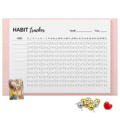 Cork Memo Board and Habit Tracker