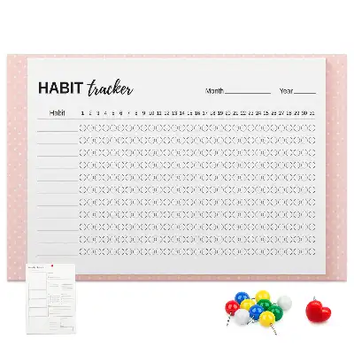 Cork Memo Board and Habit Tracker