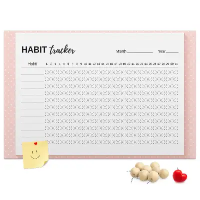 Cork Memo Board and Habit Tracker