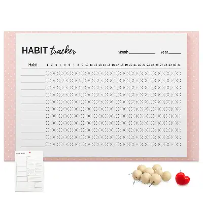 Cork Memo Board and Habit Tracker