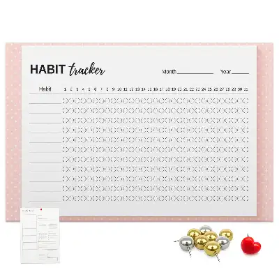 Cork Memo Board and Habit Tracker