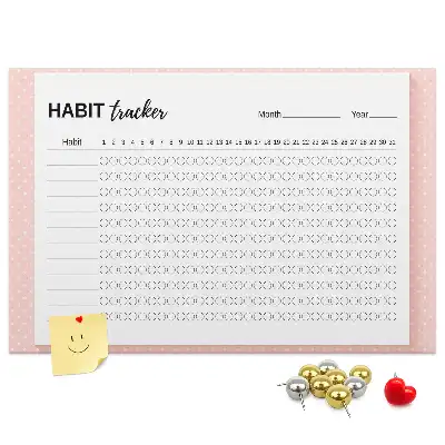 Cork Memo Board and Habit Tracker