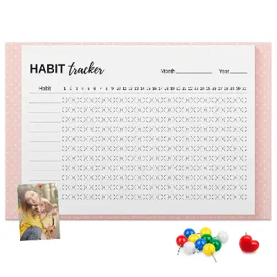 Cork Memo Board and Habit Tracker