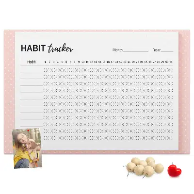 Cork Memo Board and Habit Tracker