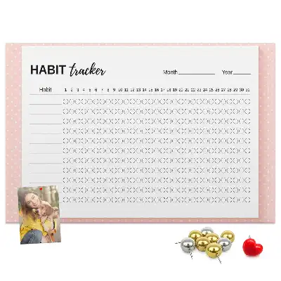 Cork Memo Board and Habit Tracker