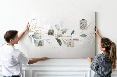 Abstract leaves cork memo board