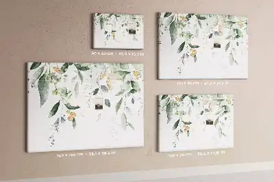 Printed cork board with nature leaves and plants design