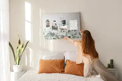 Printed Cork Memo Board with Leaf Pattern