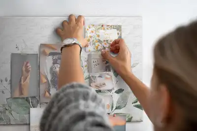 Printed Cork Memo Board with Leaf Pattern