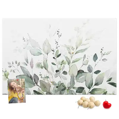 Printed Cork Memo Board with Leaf Pattern