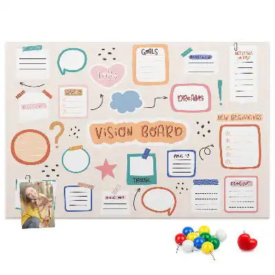 Cork memo board Colorful vision board
