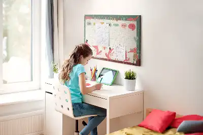 Printed Cork Weekly Planner Board for Kids