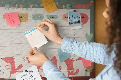 Printed Cork Weekly Planner Board for Kids