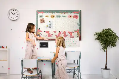 Printed Cork Weekly Planner Board for Kids