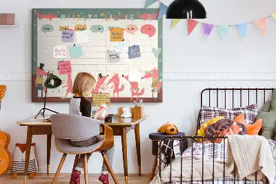 Printed Cork Weekly Planner Board for Kids