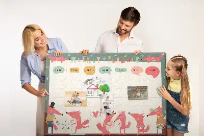 Printed Cork Weekly Planner Board for Kids